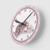 Horloge murale de conception du thé de la fille (Angle)