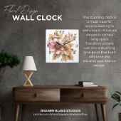 Horloge murale de conception florale