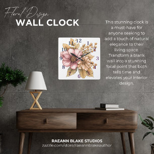 Horloge murale de conception florale
