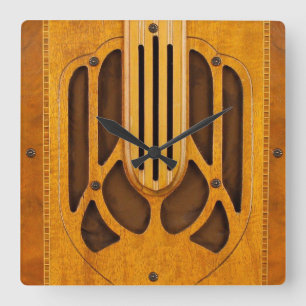 Horloge murale de conception radio vintage