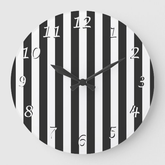 Horloge murale de conception rayée noir et blanc (Recto)