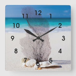 Horloge murale de corail tropicale de plage