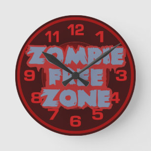 Horloge murale de coutume de zone franche de zombi