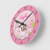 Horloge murale de crèche personnalisée par jungle (Angle)