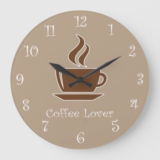 Horloge murale de cuisine avec thème du café (Recto)