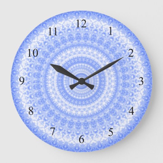 Horloge murale de cuisine bleue et blanche (Recto)