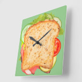 Horloge murale de cuisine Conception sandwich (Angle)