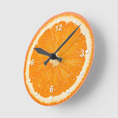 Horloge murale de cuisine orange juteuse (Angle)