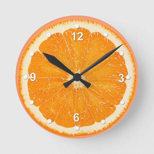 Horloge murale de cuisine orange juteuse (Recto)