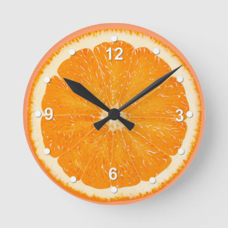 Horloge murale de cuisine orange juteuse