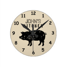 Horloge murale de cuisine personnalisée avec logo