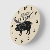 Horloge murale de cuisine personnalisée avec logo  (Angle)