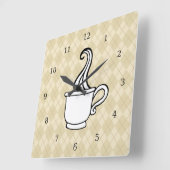 Horloge murale de cuisine rétro café (Angle)