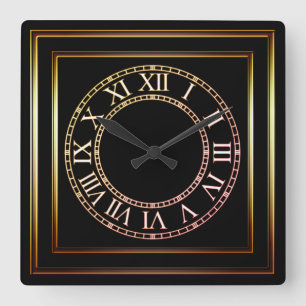 Horloge murale de cuivre simple 2 de noir de cadre