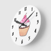 Horloge murale de cupcake rose (Angle)