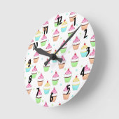 Horloge murale de cupcakes colorés (Angle)
