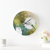 Horloge murale de Dandelion et de chat (Maison)