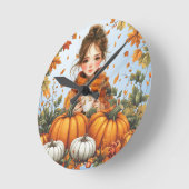 Horloge murale de design d'automne (Angle)