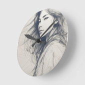 horloge murale de dessin de fille (Angle)