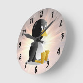 Horloge murale de dessin de pingouin (Angle)