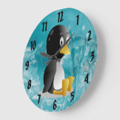 Horloge murale de dessin de pingouin (Angle)
