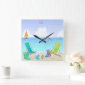 Horloge murale de détente de carré de plage (Maison)