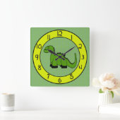 Horloge murale de dinosaure verte pour enfants (Maison)