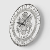 Horloge murale de dollar en argent (Angle)