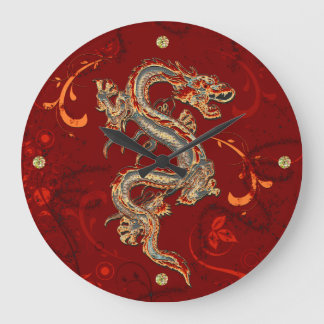 Horloge murale de dragon d'imaginaire