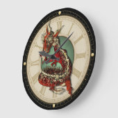 Horloge murale de Dragon Rouge Chinois (Angle)