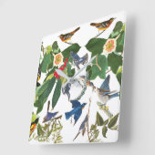 Horloge murale de faune de fleur d'oiseaux (Angle)