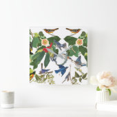 Horloge murale de faune de fleur d'oiseaux (Maison)