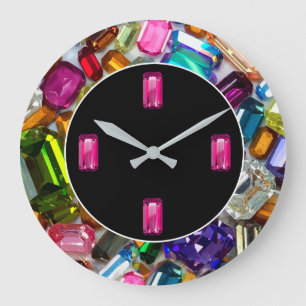 Horloge murale de Faux Jewel Glitzy Bling
