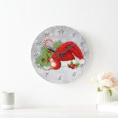 Horloge murale de fête de Noël de casquette de (Maison)