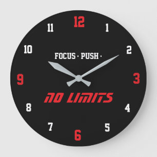 Horloge murale de fitness motivationnel Noir