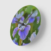 Horloge murale de Fleur Bleue Iris (Angle)