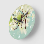 Horloge murale de fleurs de cerisier blanc (Angle)