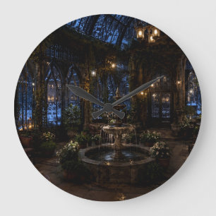 Horloge murale de fontaine de hall en verre de Noë