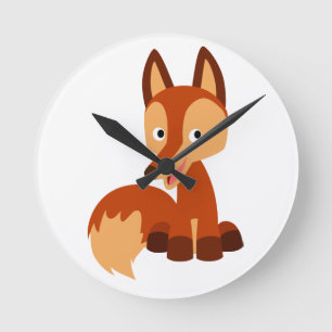 Horloge murale de Fox de dessin mignon