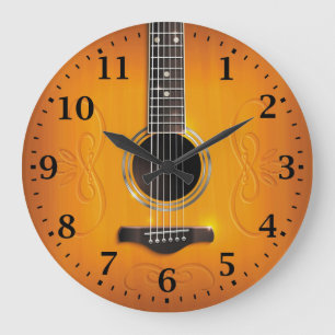 Horloge murale de guitare acoustique