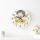 Horloge murale de hérisson de fleurs (Maison)