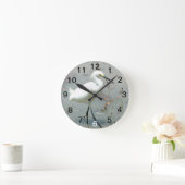 Horloge murale de héron blanc (Maison)