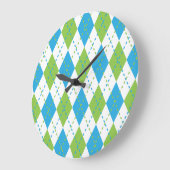 Horloge murale de Jacquard bleu et vert (Angle)
