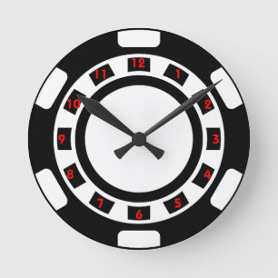 Horloge murale de jeton de poker