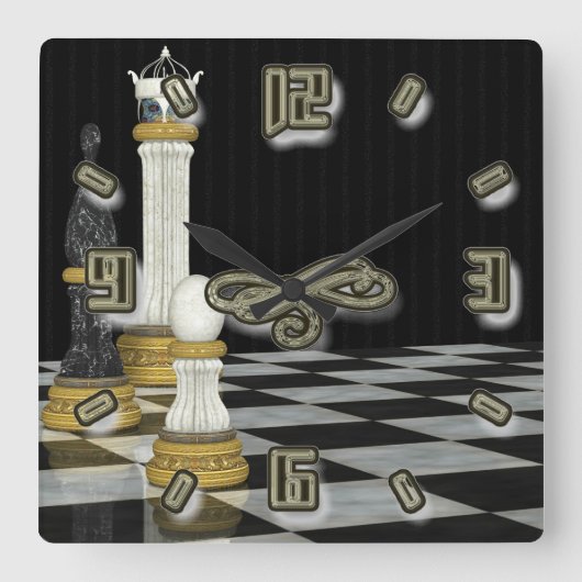 Horloge murale de joueur d'échecs (Recto)