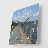 Horloge murale de la belle promenade en bord de me (Angle)