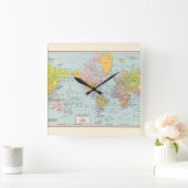 Horloge murale de la carte mondiale (Maison)