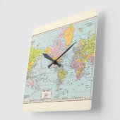 Horloge murale de la carte mondiale (Angle)