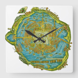 Horloge murale de la carte Tenochtitlan
