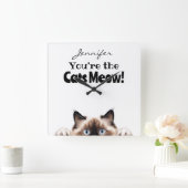 Horloge murale de la chatte Ragdoll (Maison)